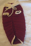 Creme/Red Hand Crocheted Dog Sweater